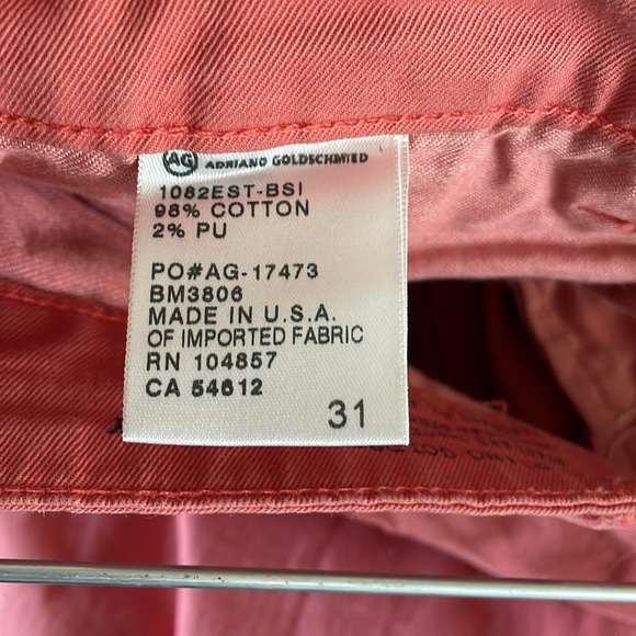 AG Jeans Men’s Chinos in light red size 31x32 - Picture 5 of 5